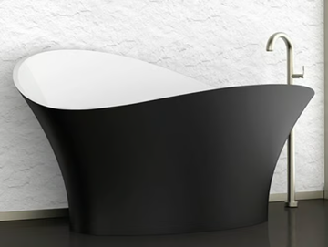 FLOWER STYLE BLACK - Freestanding bathtub by Glass Design - view 2